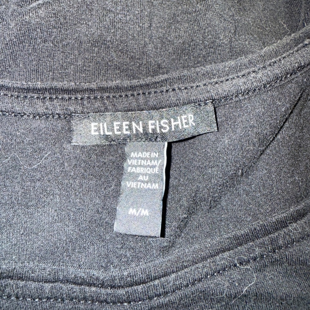 Eileen Fisher Tank Top Womens Medium Black Excellent Tencel Lyocell Sleeveless - Picture 4 of 4